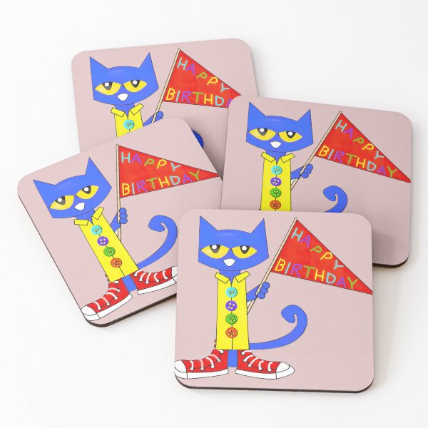 Item preview, Happy Birthday Blue Cat Celebration Flag Design designed and sold by kotykmarket.