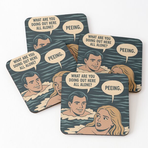 Item preview, Couple bathing, funny vintage comic design designed and sold by Planet Utoppia.