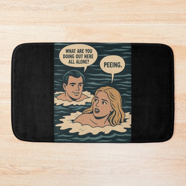 Item preview, Couple bathing, funny vintage comic design designed and sold by Planet Utoppia.