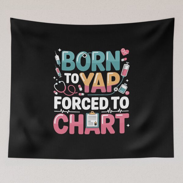 Item preview, Born To Yap Forced to Chart Design, Spring Nurse tshirt, School Nurse Design, Nursing shirt, Preppy Nurse Design designed and sold by Merchall  store.