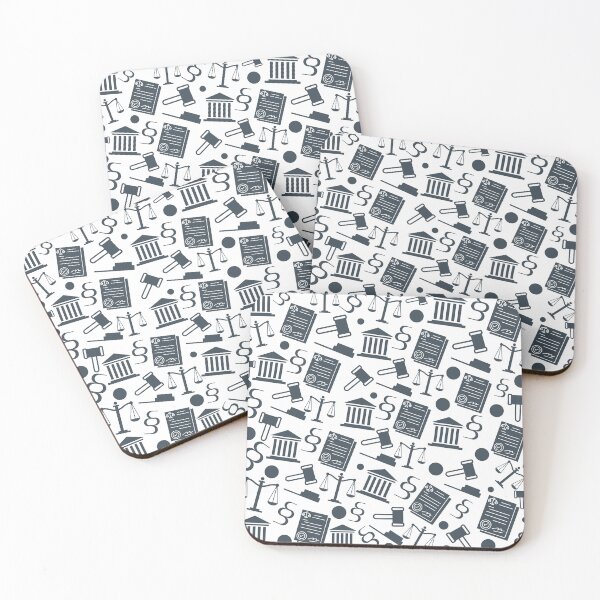 Item preview, charcoal grey white Lawyer Pattern Design Attorney Justice Law Symbols Legal Professional Gifts designed and sold by DesignYourWaystore.