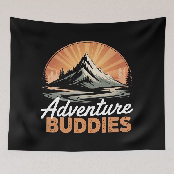 Item preview, Adventure Buddies Couples Funny Hiking Adventure Mountains designed and sold by Sunset4Bones.