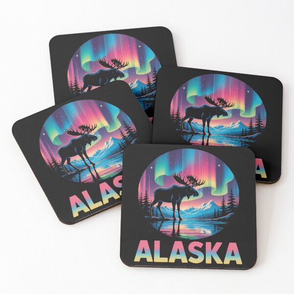Item preview, Alaska Northern Lights Aurora Viewing Alaska Vacation Moose designed and sold by Sunset4Bones.