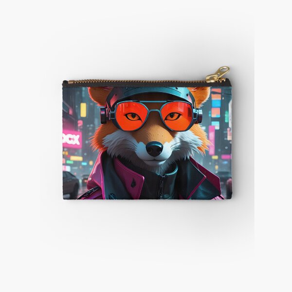 Item preview, Cyberpunk Fox – Futuristic Neon Animal Portrait in Sci-Fi City designed and sold by artmanikin.