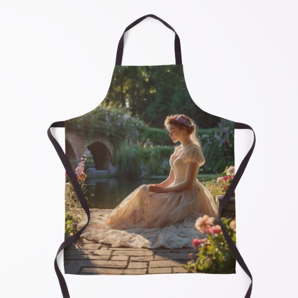 Aperçu de l'œuvre Serenity in the Garden: Victorian Woman by the Pond créée et vendue par BlareBlare.