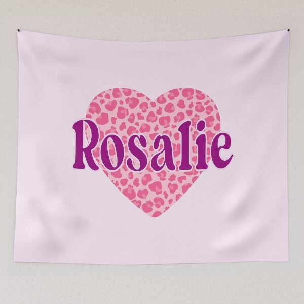 Item preview, Rosalie Name Pink Leopard Heart  designed and sold by Jeallan Designs.