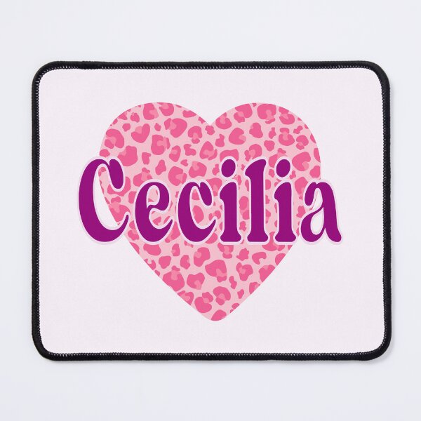 Item preview, Cecilia Name Pink Leopard Heart designed and sold by Jeallan Designs.