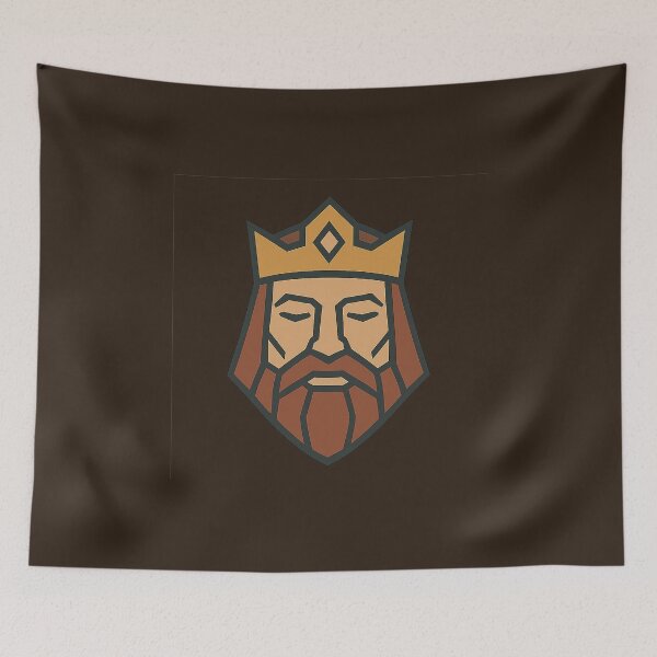 Item preview, Low-Poly Geometric King Head – Symmetrical Royal Design designed and sold by Bratak.