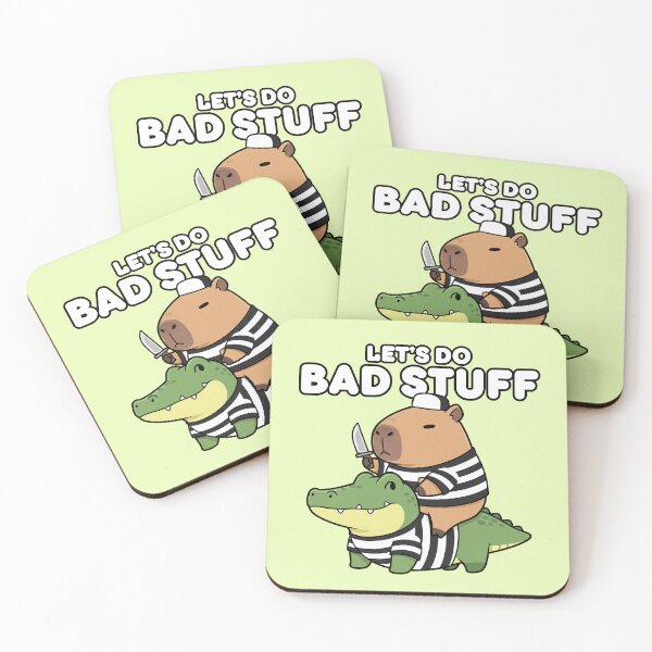 Item preview, Capybara & Alligator - Let's Do Bad Stuff designed and sold by The magic  Yellow bus.