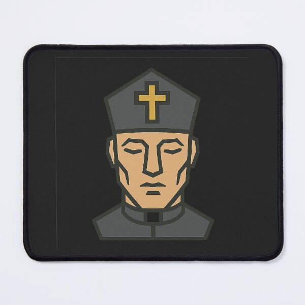 Item preview, Low-Poly Geometric Priest Head – Symmetrical Clergy Design designed and sold by Bratak.