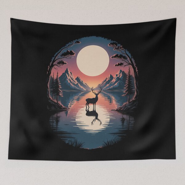 Item preview, Deer Landscape Animal Lovers Nature Wildlife designed and sold by Sunset4Bones.