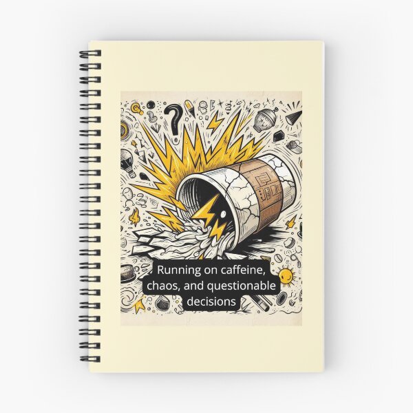 Item preview, Running on Caffeine Chaos and Questionable Decisions – Funny Coffee Quote designed and sold by PluralAF.