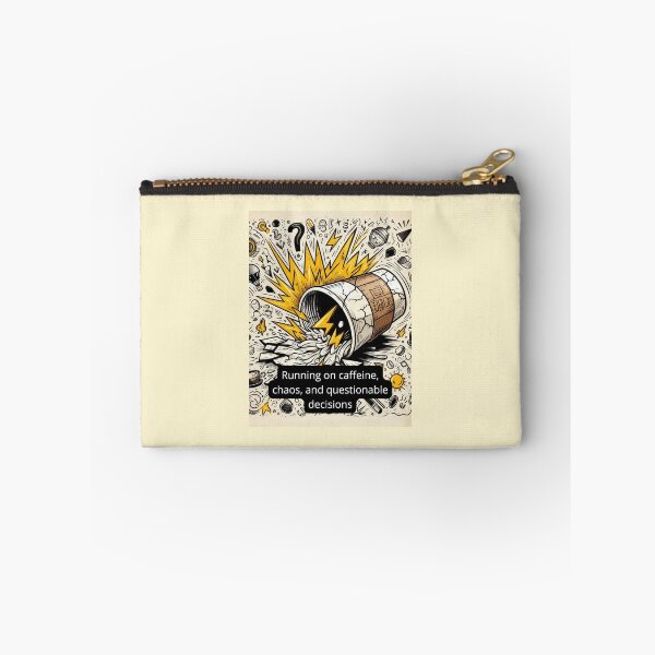 Item preview, Running on Caffeine Chaos and Questionable Decisions – Funny Coffee Quote designed and sold by PluralAF.