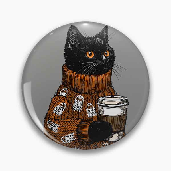 Item preview, October Morning Coffee Cat designed and sold by KilkennyCat Art.