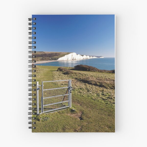 Item preview, A gate leads to the Seven Sisters White cliffs at Cuckmere Haven in East Sussex England UK designed and sold by John Gilham - Landscape Photography.
