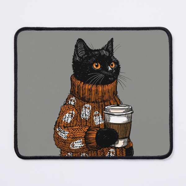 Item preview, October Morning Coffee Cat designed and sold by KilkennyCat Art.