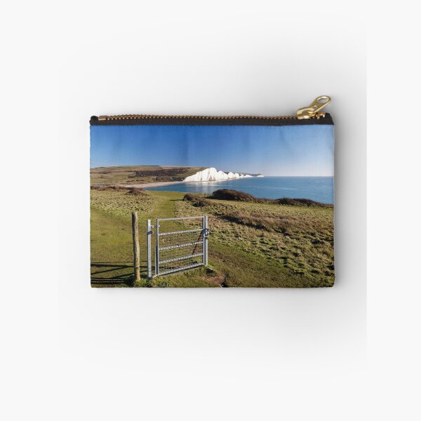 Item preview, A gate leads to the Seven Sisters White cliffs at Cuckmere Haven in East Sussex England UK designed and sold by John Gilham - Landscape Photography.