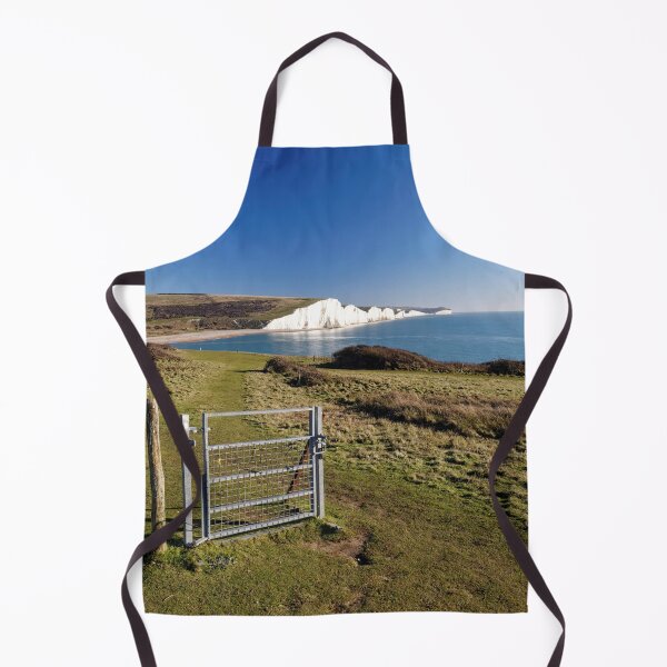 Item preview, A gate leads to the Seven Sisters White cliffs at Cuckmere Haven in East Sussex England UK designed and sold by John Gilham - Landscape Photography.
