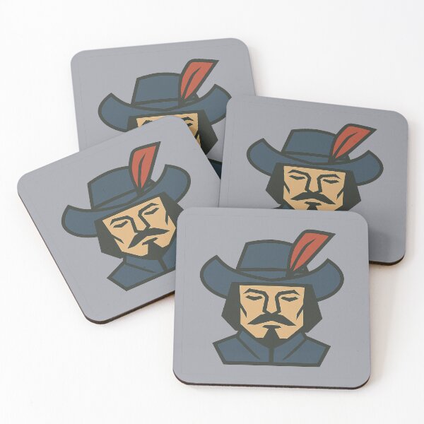 Item preview, Low-Poly Geometric Musketeer Head – Symmetrical Swashbuckler Design designed and sold by Bratak.