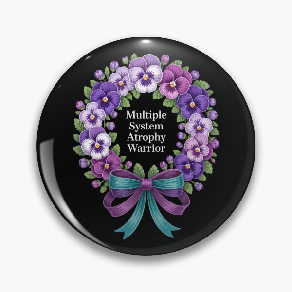 Item preview, multiple system atrophy Awareness purple floral and ribbon designed and sold by Sunset4Bones.