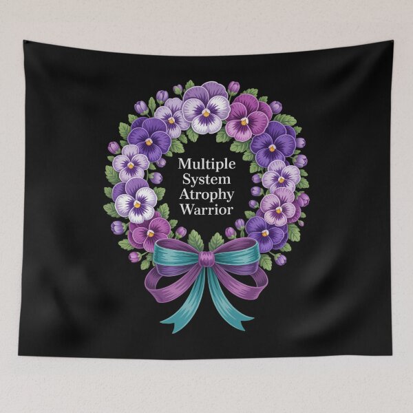 Item preview, multiple system atrophy Awareness purple floral and ribbon designed and sold by Sunset4Bones.