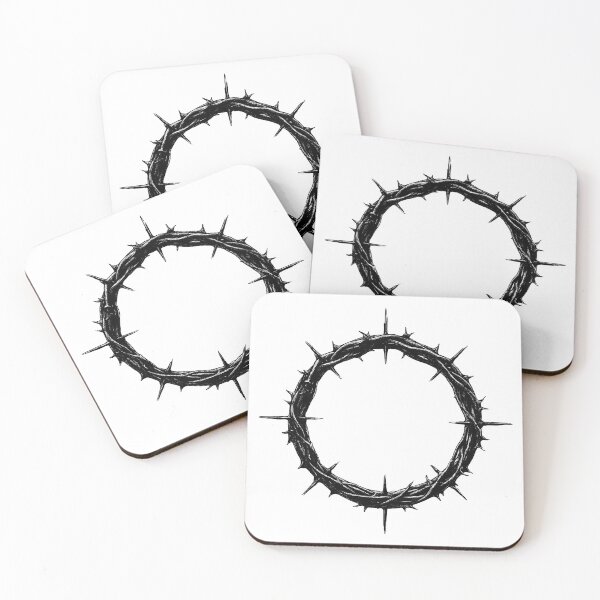 Item preview, Thorn Crown Circle – Dark Monochrome Symbolic Tattoo Design designed and sold by BitsyBazaar.