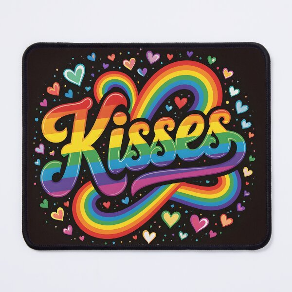 Item preview, 'Kisses' in Rainbow Flag Gay Pride Colors designed and sold by Warriorgal.