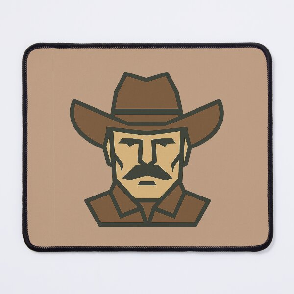 Item preview, Low-Poly Geometric Cowboy Head – Symmetrical Western Design designed and sold by Bratak.