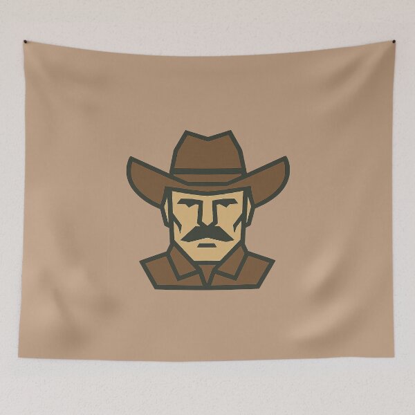 Item preview, Low-Poly Geometric Cowboy Head – Symmetrical Western Design designed and sold by Bratak.
