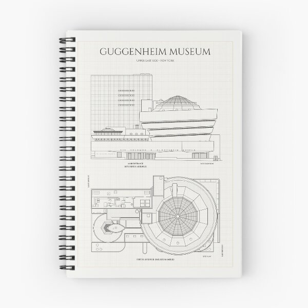 Item preview, Guggenheim Museum. Elevation and Site Plan. New York (Ivory Brown Grid) designed and sold by BGALAXY.