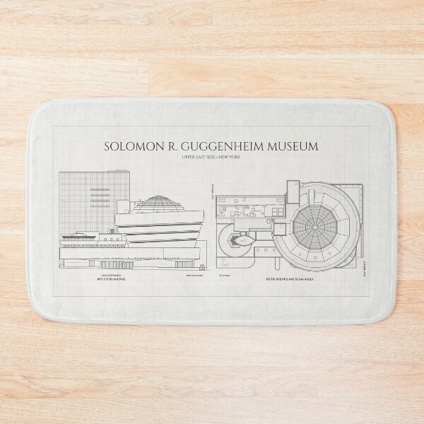 Item preview, Guggenheim Museum. Elevation and Site Plan. New York (Ivory Brown Grid) designed and sold by BGALAXY.