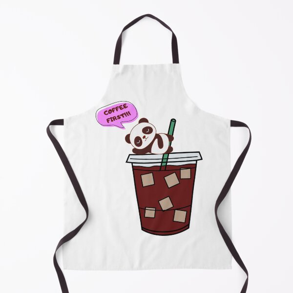 Item preview, Coffee First Panda – Cute Iced Coffee Lover Design designed and sold by MiraDesignCo.