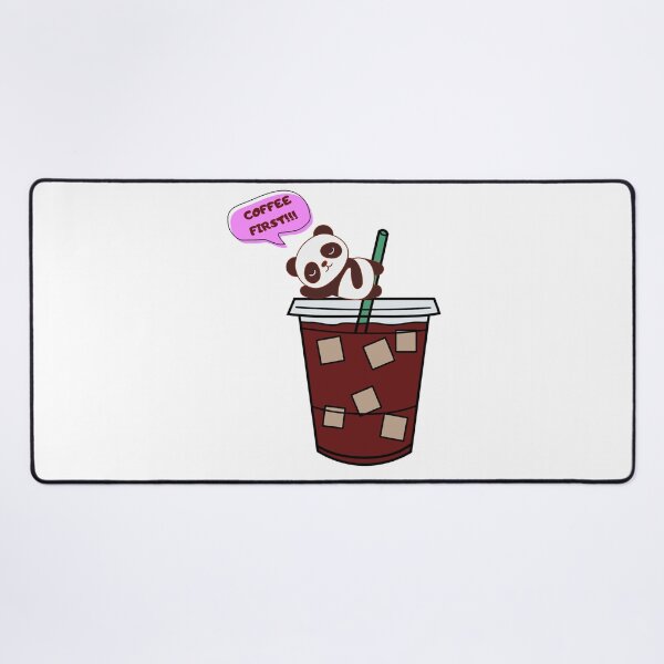 Item preview, Coffee First Panda – Cute Iced Coffee Lover Design designed and sold by MiraDesignCo.
