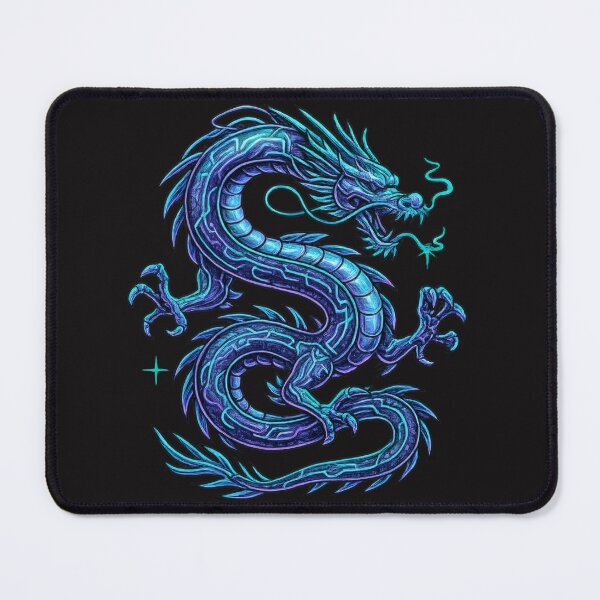Item preview, Neon Wire Dragon – Y2K Cyberpunk Chrome Pixel Art designed and sold by AwesomeBeyondLimits.