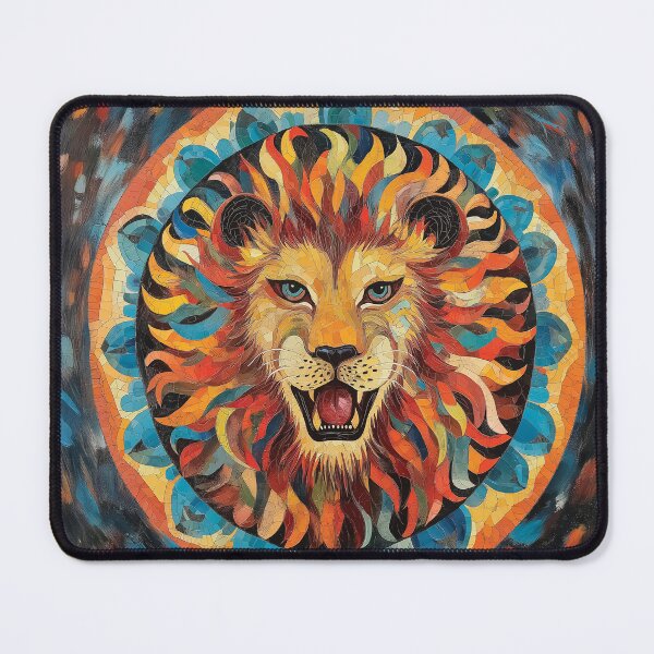 Item preview, A beautiful vibrant lion design with a radial pattern composition. designed and sold by HEMRO.