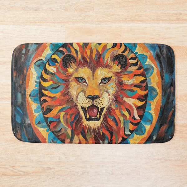 Item preview, A beautiful vibrant lion design with a radial pattern composition. designed and sold by HEMRO.