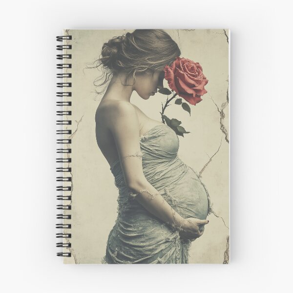 Item preview, Mujer embarazada con una rosa roja designed and sold by Thread & Chuckles.