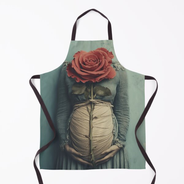 Item preview, Pregnant woman with red rose designed and sold by Thread & Chuckles.