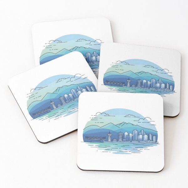 Item preview, Vancouver Skyline – Minimalist Cool Blue Travel Souvenir Design designed and sold by Paper Drip.