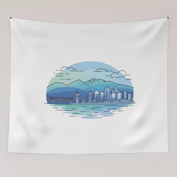 Item preview, Vancouver Skyline – Minimalist Cool Blue Travel Souvenir Design designed and sold by Paper Drip.