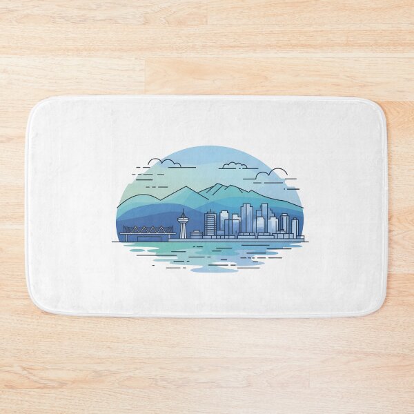 Item preview, Vancouver Skyline – Minimalist Cool Blue Travel Souvenir Design designed and sold by Paper Drip.