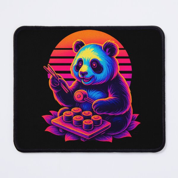 Item preview, Neon Sushi Panda – Retro Cyberpunk Style designed and sold by Qopta.