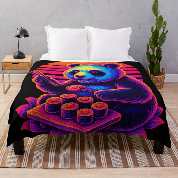 Item preview, Neon Sushi Panda – Retro Cyberpunk Style designed and sold by Qopta.