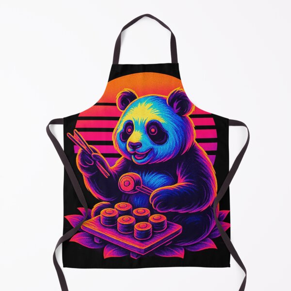 Item preview, Neon Sushi Panda – Retro Cyberpunk Style designed and sold by Qopta.