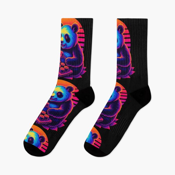 Item preview, Neon Sushi Panda – Retro Cyberpunk Style designed and sold by Qopta.