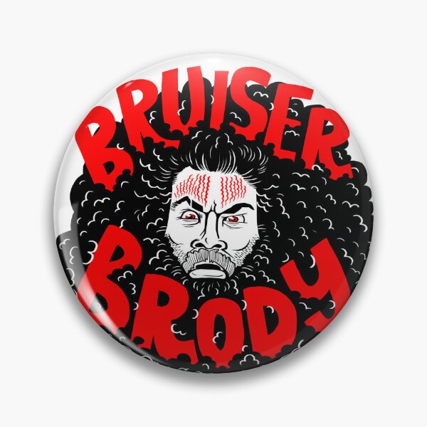 Item preview, Bruiser Brody Graphic Black White & Red Illustration designed and sold by Muscles&Mullets.