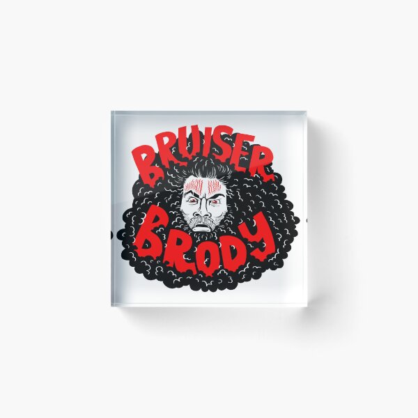 Item preview, Bruiser Brody Graphic Black White & Red Illustration designed and sold by Muscles&Mullets.