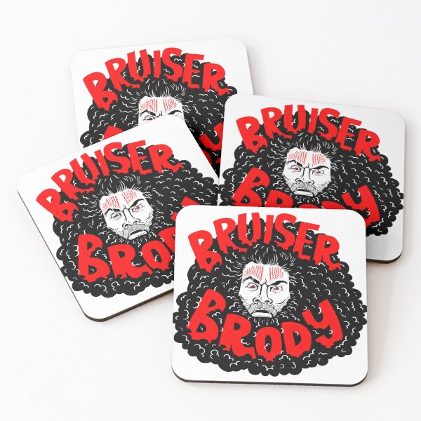 Item preview, Bruiser Brody Graphic Black White & Red Illustration designed and sold by Muscles&Mullets.