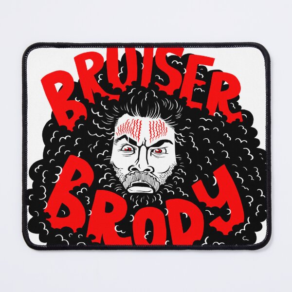 Item preview, Bruiser Brody Graphic Black White & Red Illustration designed and sold by Muscles&Mullets.