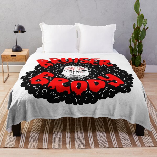 Item preview, Bruiser Brody Graphic Black White & Red Illustration designed and sold by Muscles&Mullets.